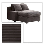 Modern Stylish Corduroy Fabric Upholstered Chaise Lounge Chair