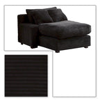 Modern Stylish Corduroy Fabric Upholstered Chaise Lounge Chair