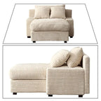 Modern Stylish Corduroy Fabric Upholstered Chaise Lounge Chair