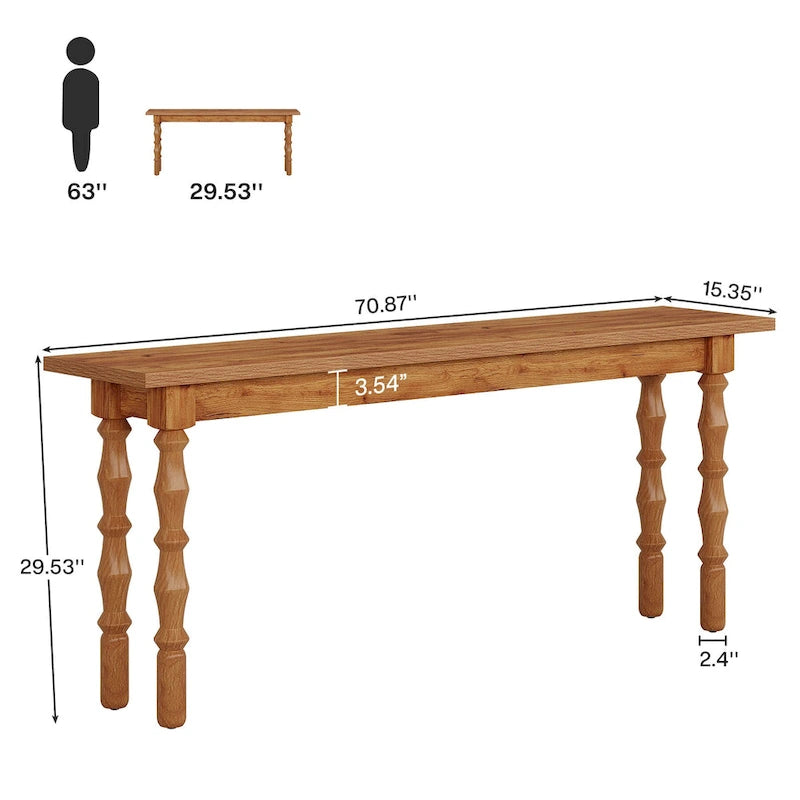 70.9 Inches Narrow Long Console Sofa Table for Living Room Entryway